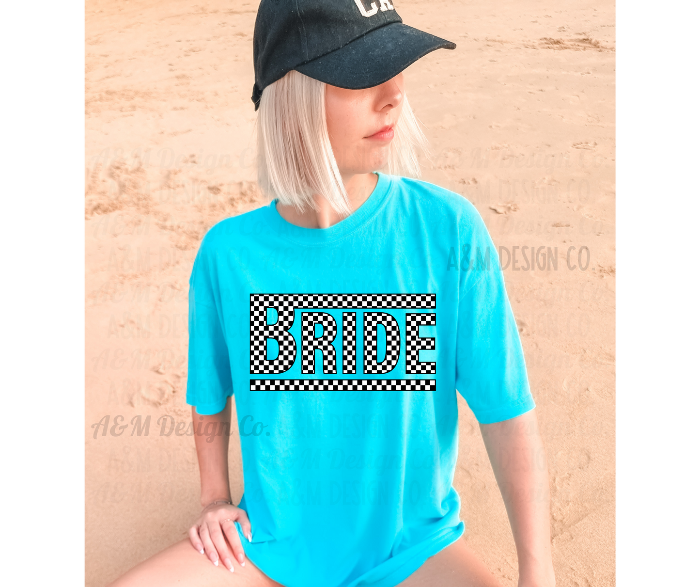 Checkered Bride Tee-Comfort Colors