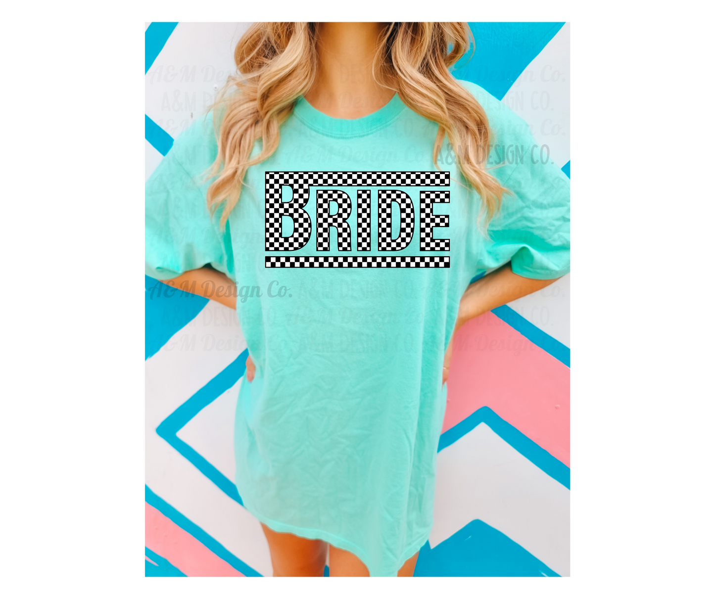 Checkered Bride Tee-Comfort Colors