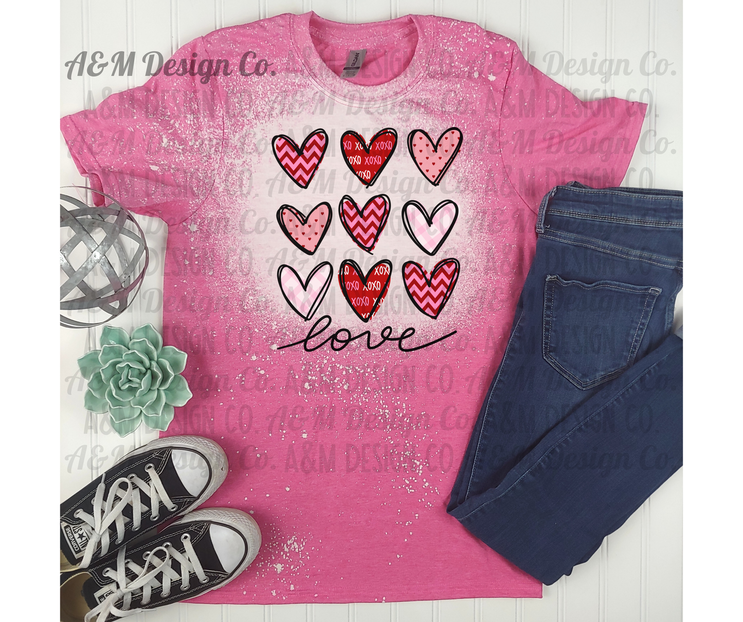 Love Hearts Bleached Tee