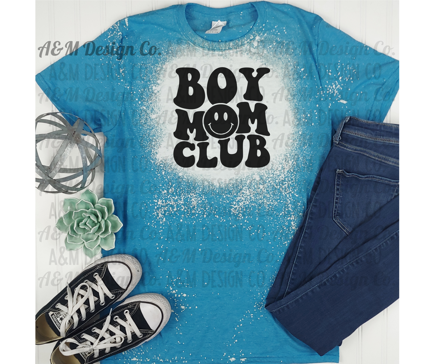 Boy Mom Club Bleached Tee