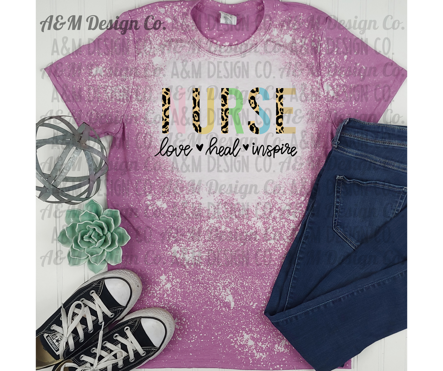 Leopard Nurse Bleached Tee